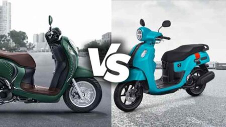 Perbandingan Honda Scoopy vs Yamaha Fazzio Honda Scoopy vs Yamaha Fazzio side-by-side comparison