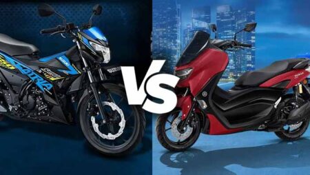 Perbandingan Suzuki Satria F150 vs Yamaha Nmax Suzuki Satria F150 vs Yamaha NMAX side-by-side comparison