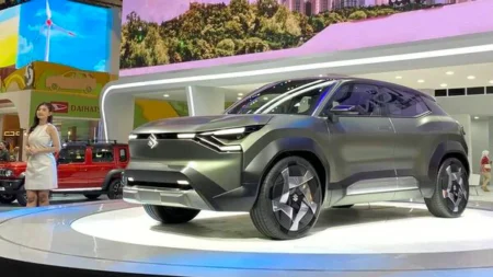 Suzuki EVX: Discovering the Future of Eco-Friendly Mobility at GIIAS 2024 in Indonesia The Suzuki Indonesia showroom at GIIAS 2024 stands out with the eVX electric car