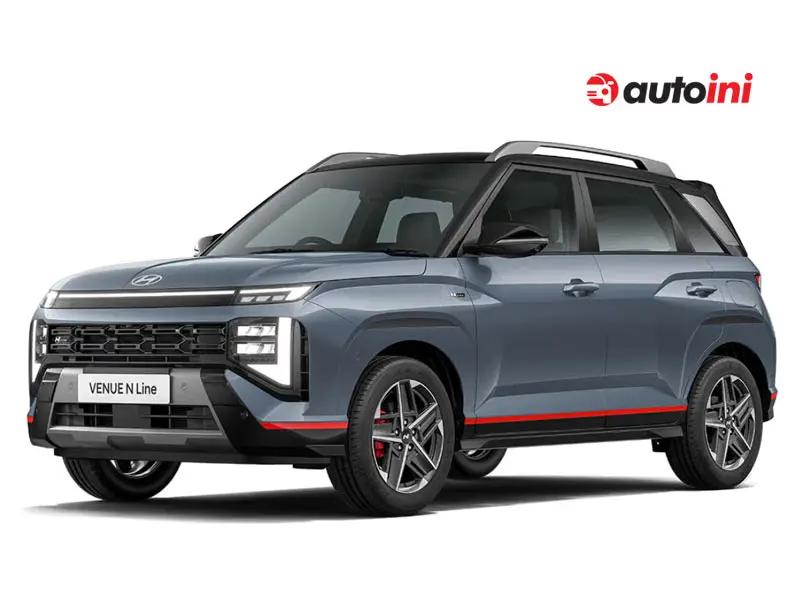 Tampilan depan dan samping eksterior sporty All New Hyundai Venue N-Line dengan elemen desain khas