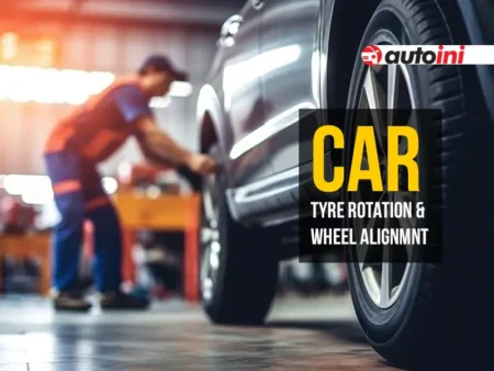 Tyre Rotation and Wheel Alignment: Essential Guide for Longer Tyre Life Tyre rotation on a passenger car during routine service