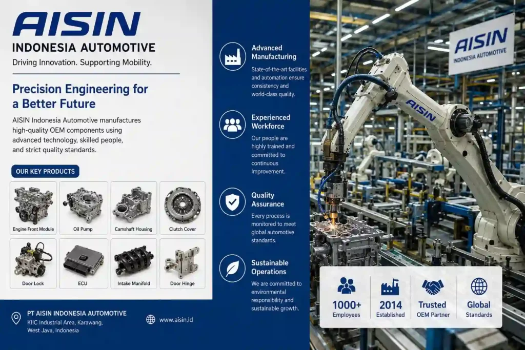 AISIN Indonesia Automotive producing OEM automotive parts using advanced manufacturing technology.